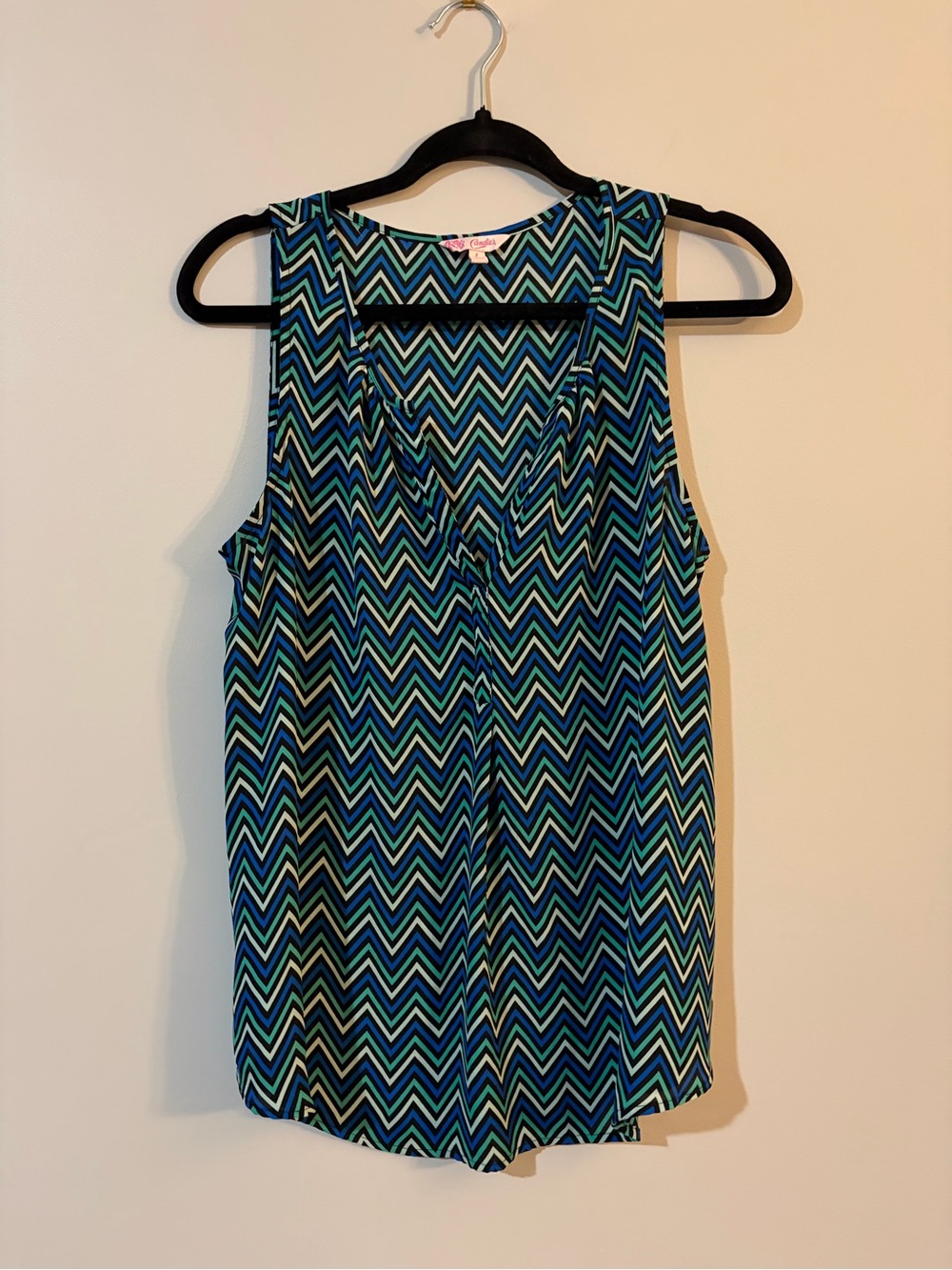 Candie's Blue and Green Chevron Sleeveless Tank